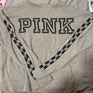 Grey pink crewneck